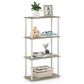HOMLUX Turn-N-Tube 4-Tier Multipurpose Shelf Display Rack in Sonoma Oak and White, , large