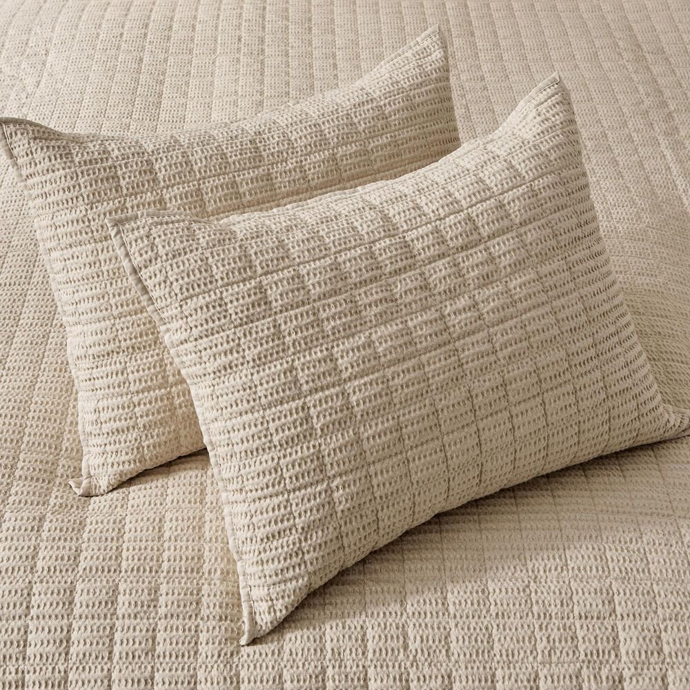 Levtex Cloud Waffle 3-Piece King/California King Quilt Set in Flax Beige, , large