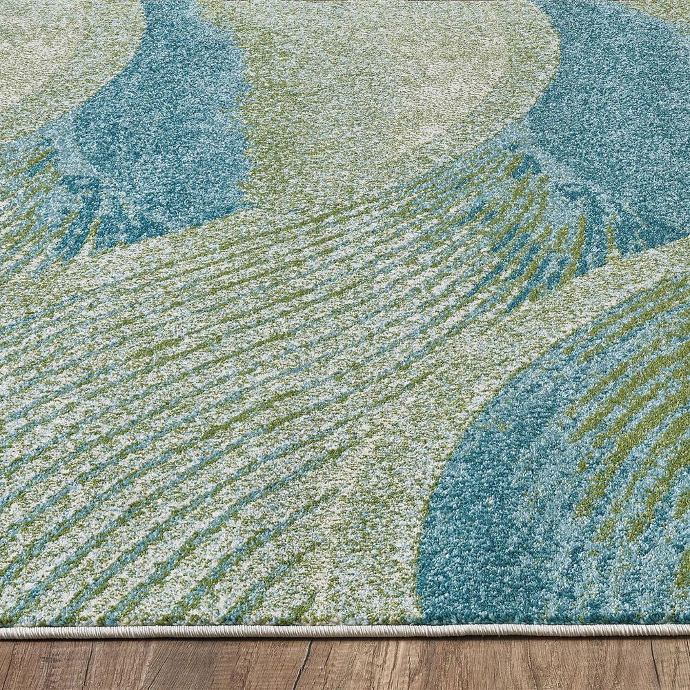 Kas Oriental Rugs Illusions Waves 3&#39;3&quot; x 4&#39;11&quot; Seafoam Area Rug, , large