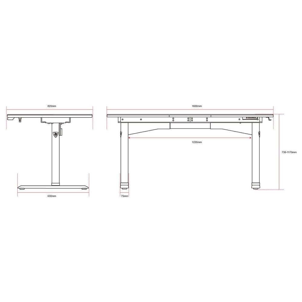 Arozzi Arena Moto Motorized Gaming Desk in Black, , large