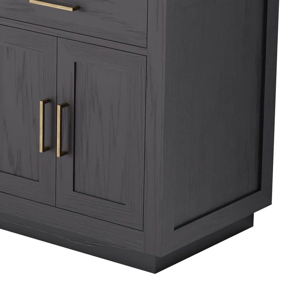 Lexora Home Abbey 72&quot; Double Bathroom Vanity in Black Oak with 2 cm White Carrara Marble Top and Rectangular Sinks, , large