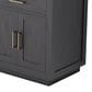 Lexora Home Abbey 72" Double Bathroom Vanity in Black Oak with 2 cm White Carrara Marble Top and Rectangular Sinks, , large