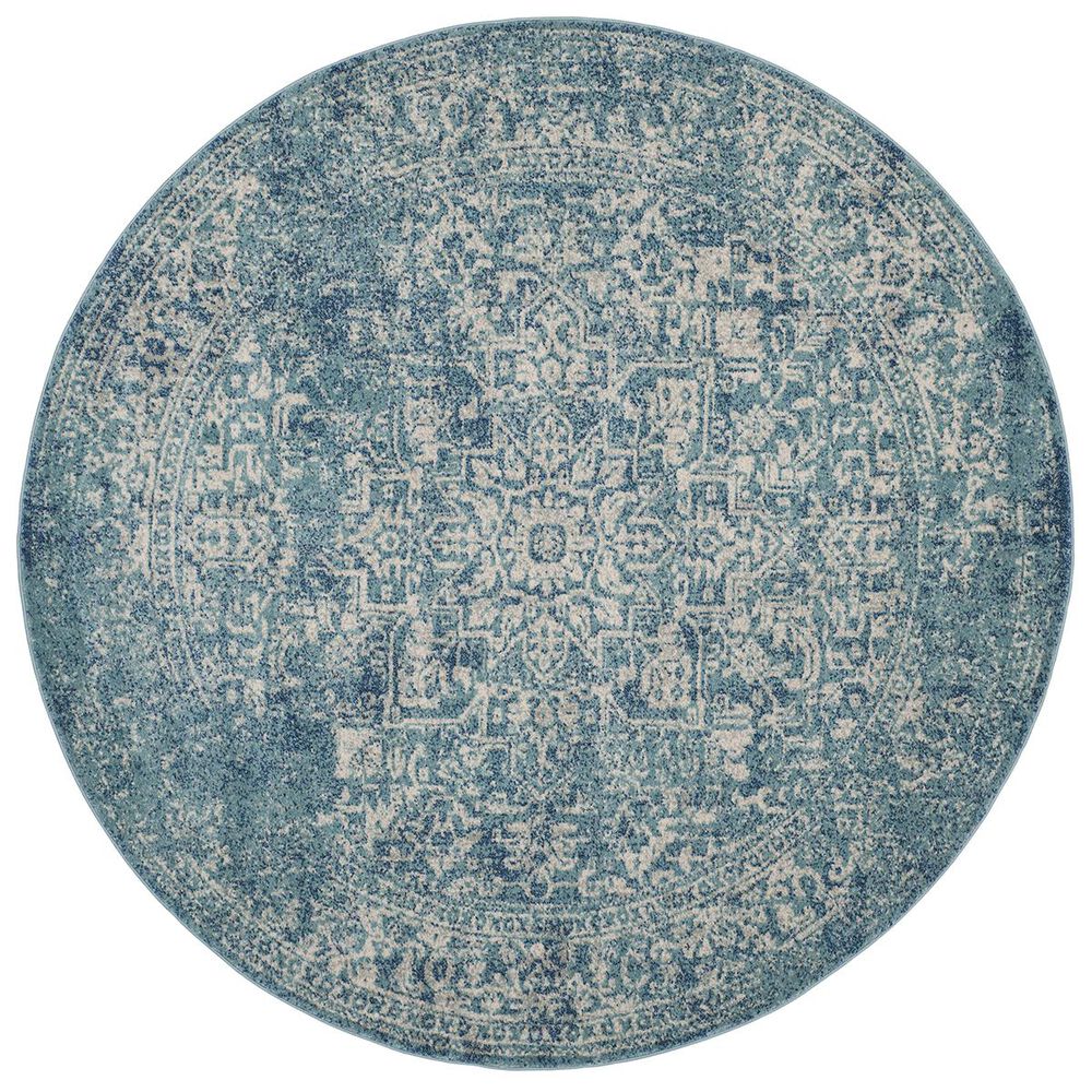 Safavieh Evoke EVK256C-5R 5&#39;1&quot; Round Blue/Ivory Area Rug, , large