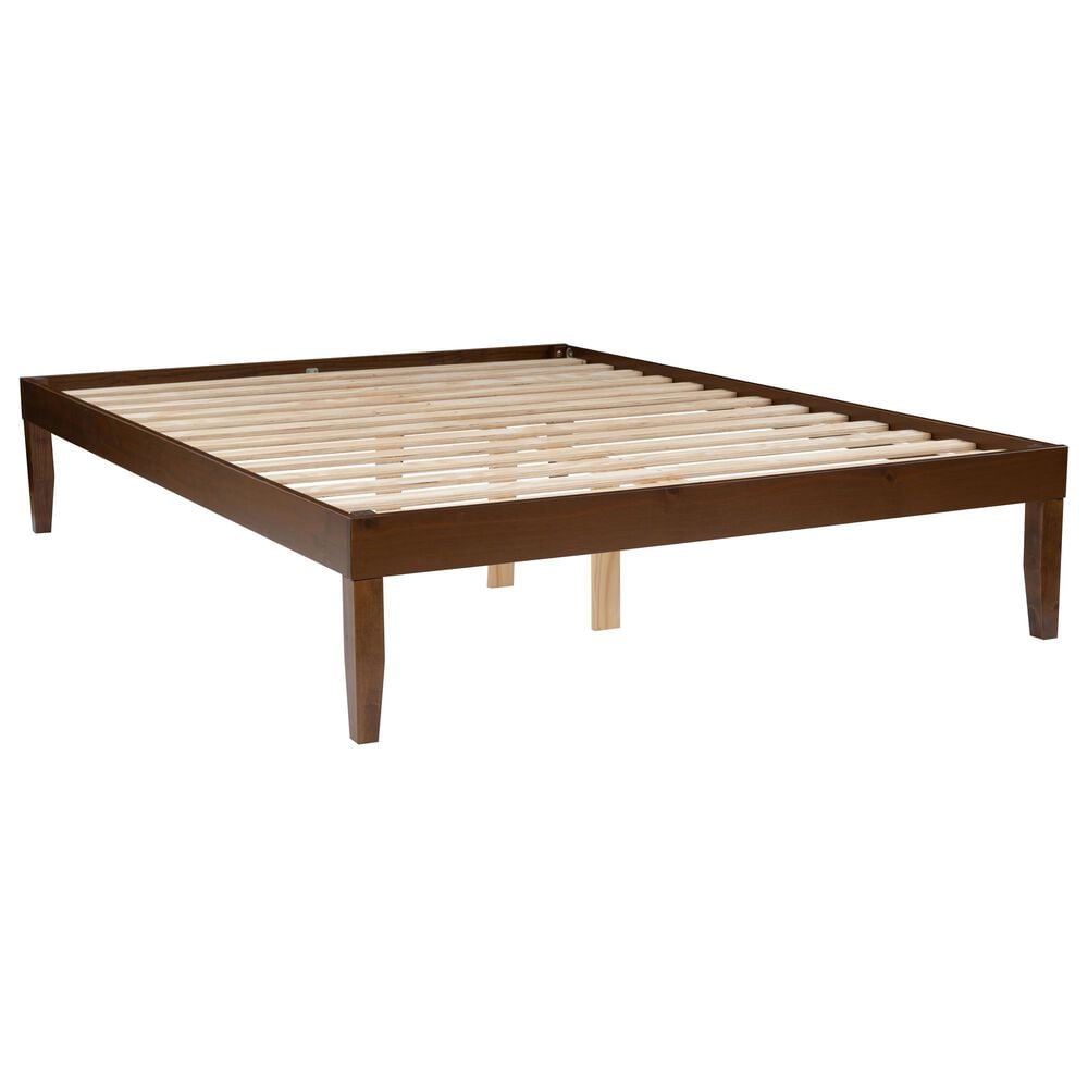 Linon Home Decor Polly Queen Platform Bed in Rich Walnut, , large