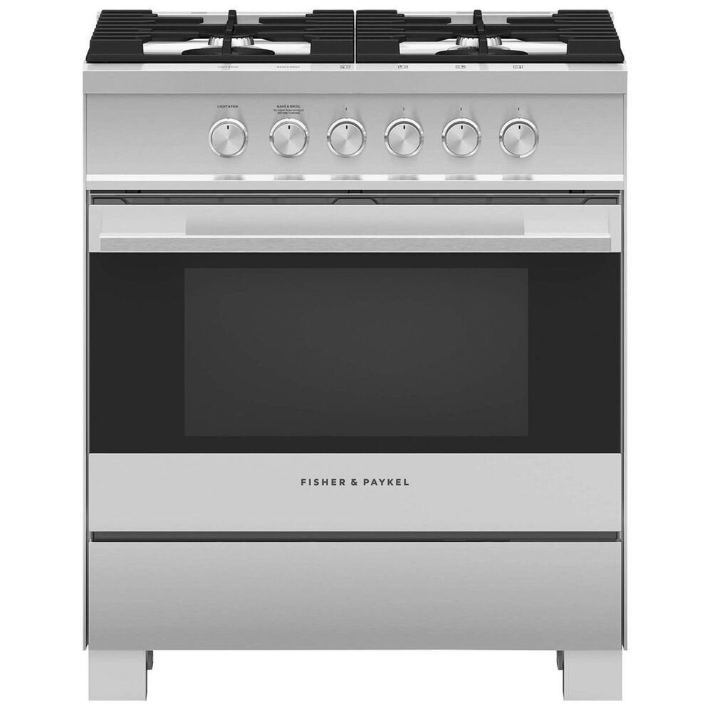 Fisher and Paykel 30" Freestanding Dual Fuel Range in Stainless Steel, , large