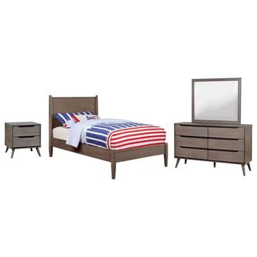 Furniture of America Lennart 4-Piece Twin Set in Gray, , large