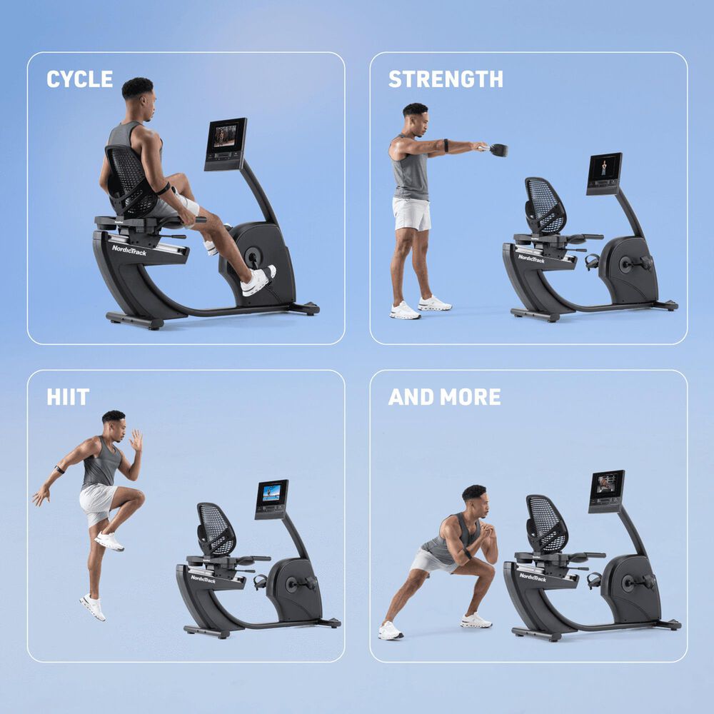 NordicTrack New 10 Recumbent Exercise Bike in Black, , large