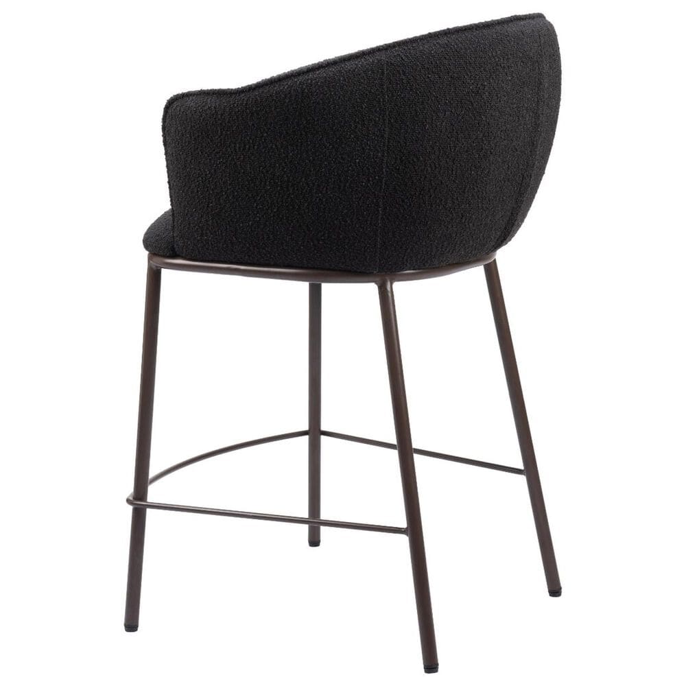 Zuo Modern Essen Counter Stool in Black &amp; Bronze, , large