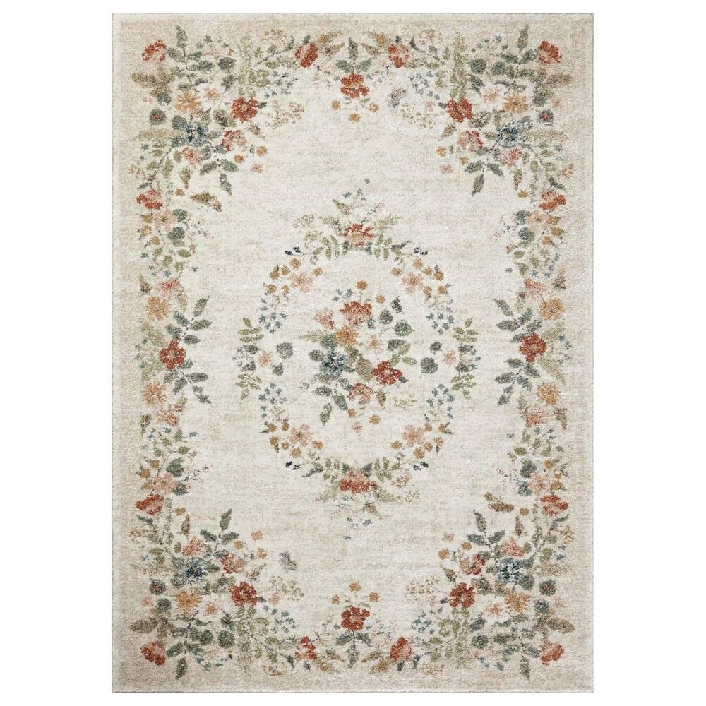 Rifle Paper Co. x Loloi Laurel Strawberry Fields 7"10" x 10" Cream Area Rug, , large