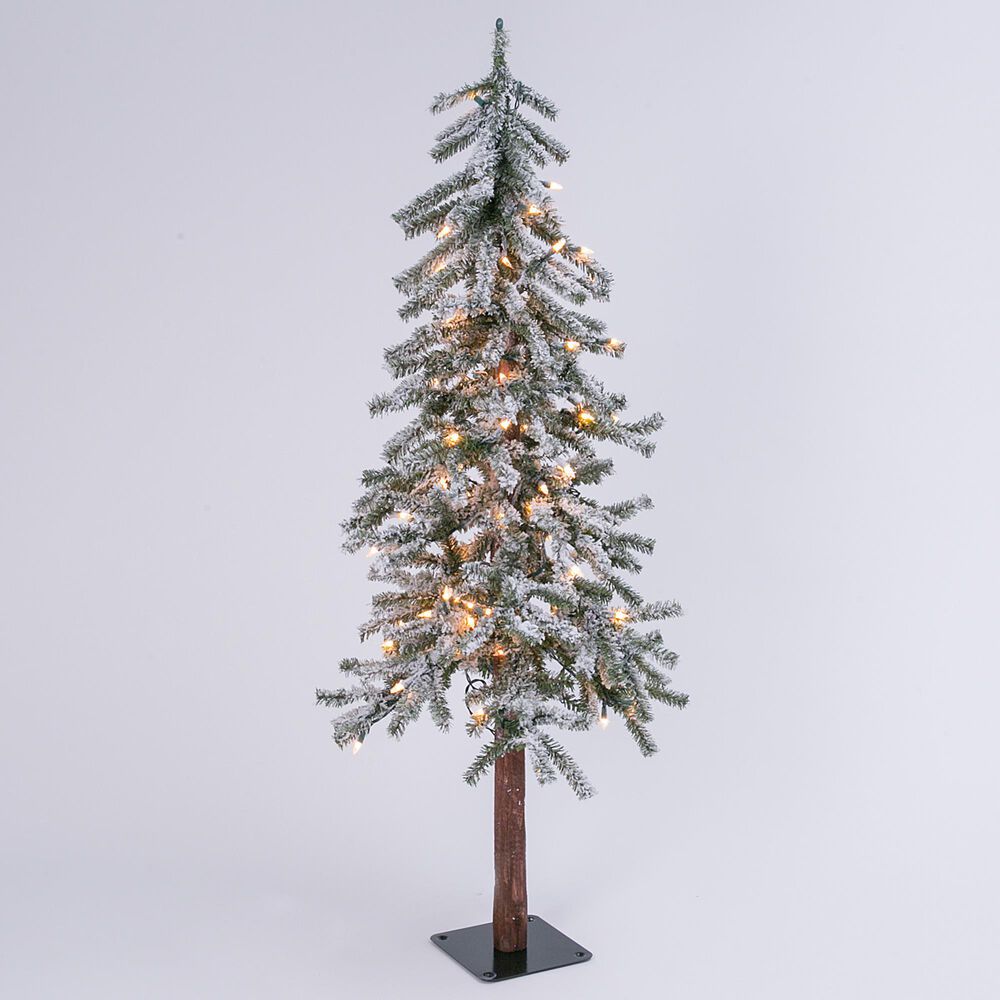 The Gerson Company 4" Holiday Flocked Pine Tree in Green, , large