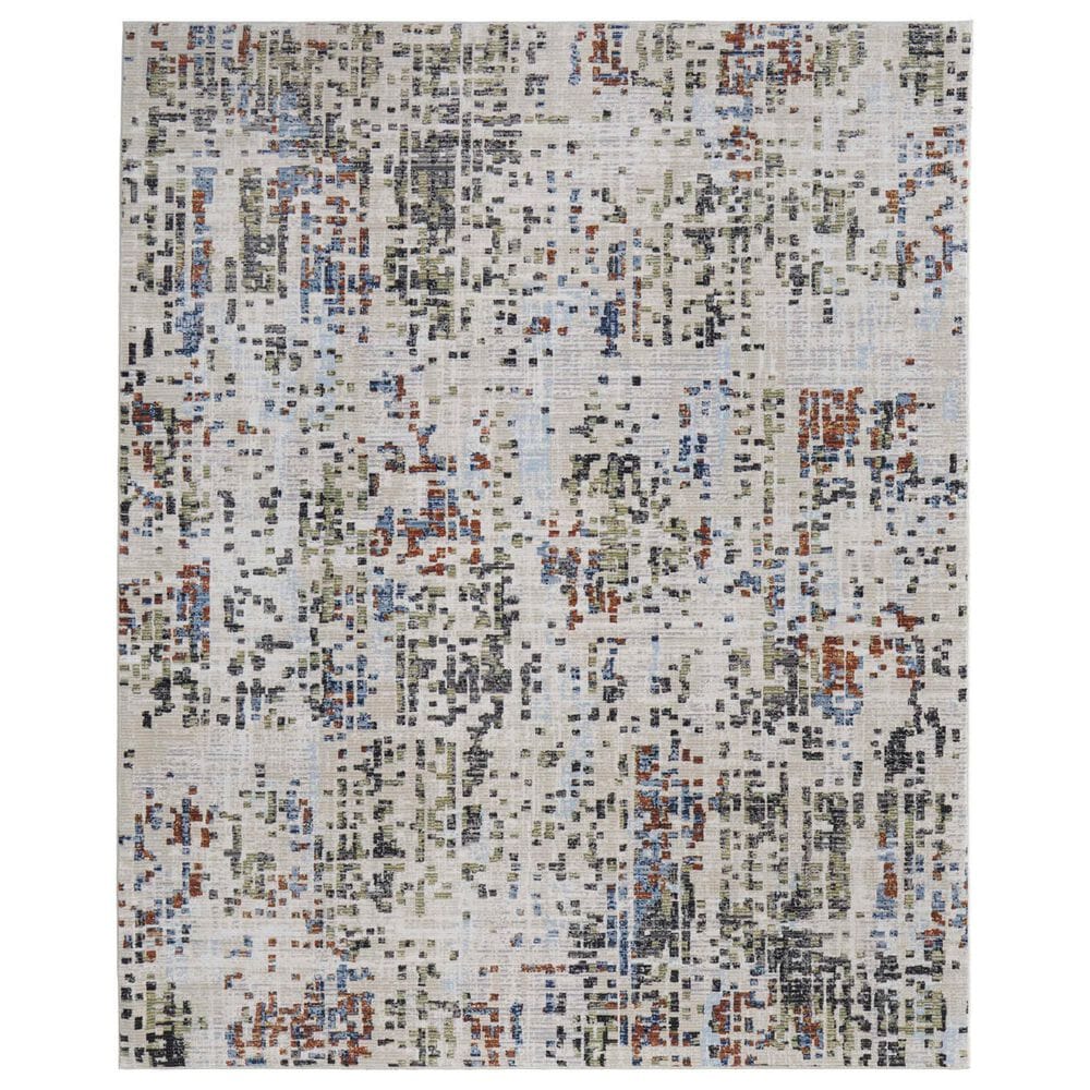 Feizy Sonora 39NVF 6"7" x 9"6" Ivory and Multicolor Area Rug, , large