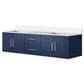 Lexora Home Geneva 72" Double Bathroom Vanity in Navy Blue with 2 cm White Cultured Marble Top and Rectangular Sinks, , large