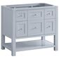 James Martin Vanities Breckenridge 36" Single Bathroom Vanity in Serenity Blue with 3 cm White Zeus Quartz Top and Rectangular Sink, , large