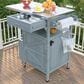 HOMLUX 40.5" Outdoor Kitchen Island with One Drawer in Blue Grey and Stainless Steel, , large