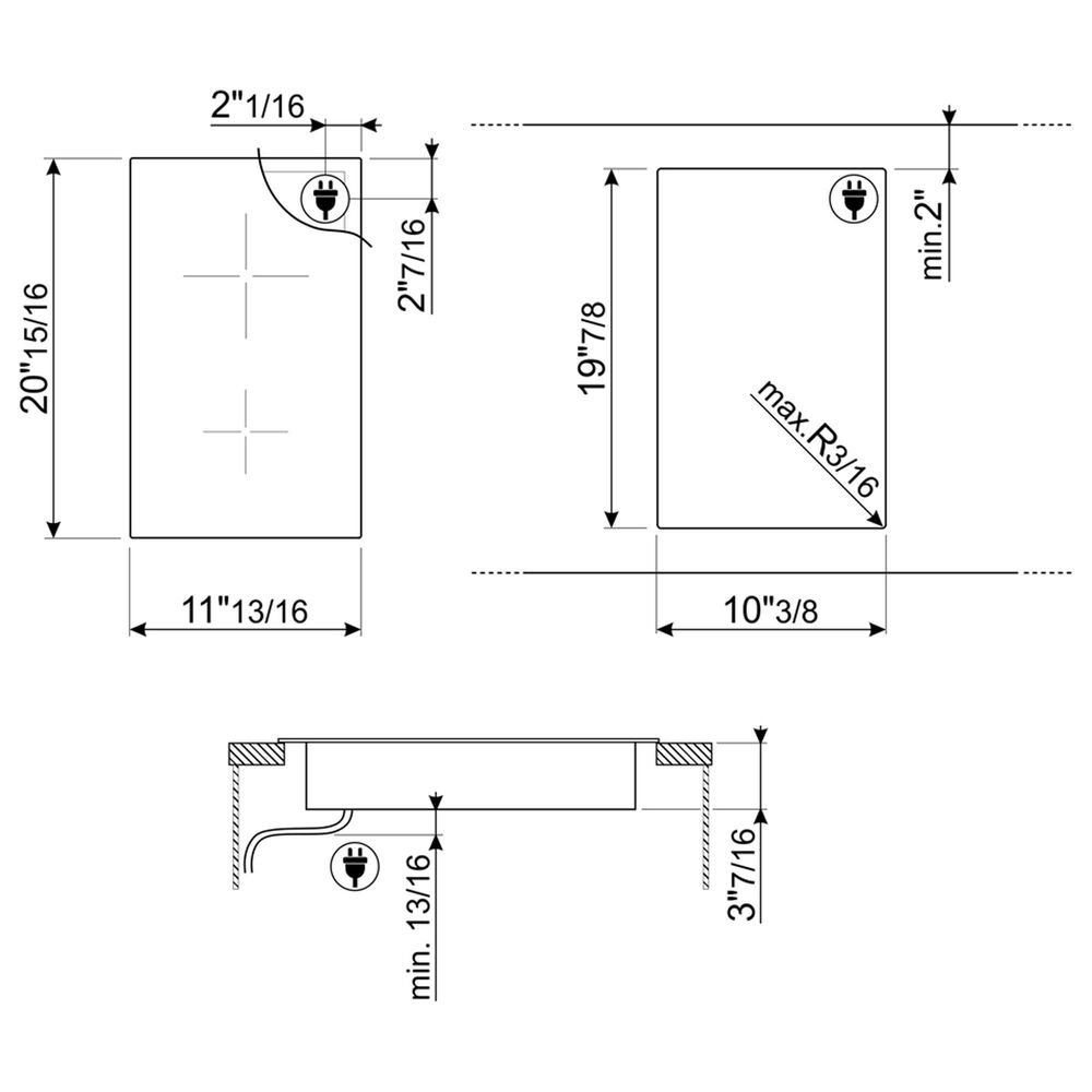 SMEG 12" Ceramic Electric Cooktop in Black, , large