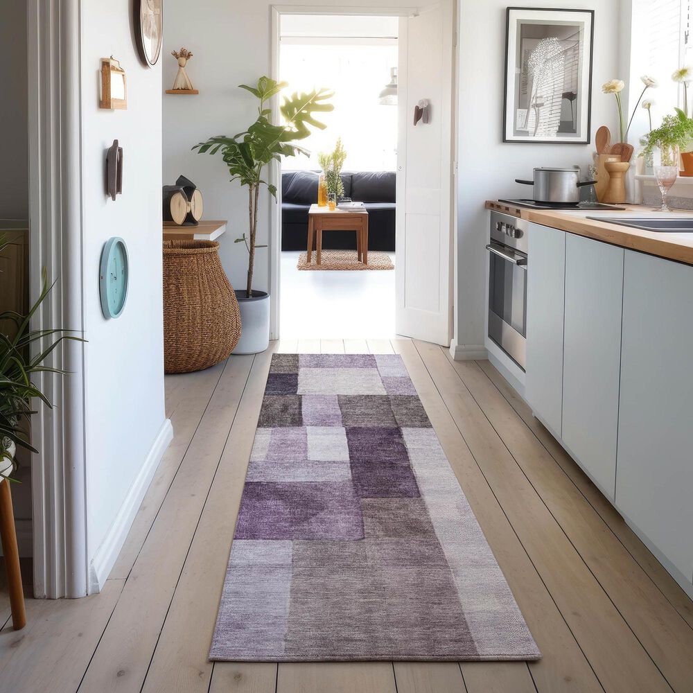 Dalyn Rug Company Neo NO15 2&#39;3&quot; x 7&#39;6&quot; Eggplant Runner, , large