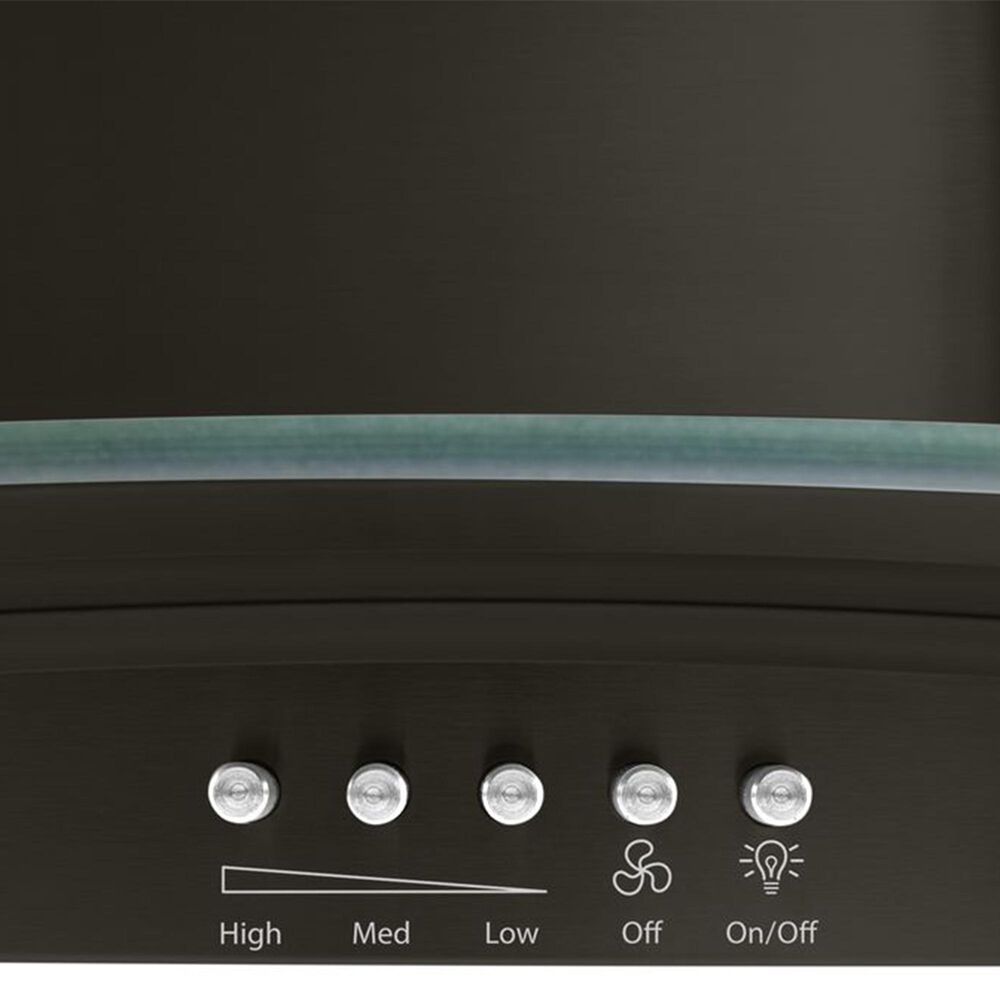 Whirlpool 36&quot; Concave Glass Wall Mount Range Hood in Black Stainless Steel, , large