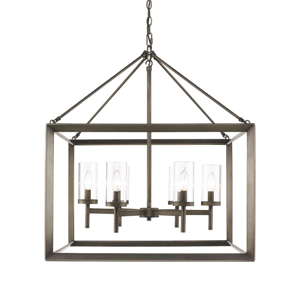 Golden Lighting Smyth 6-Light Chandelier in Gunmetal Bronze, , large