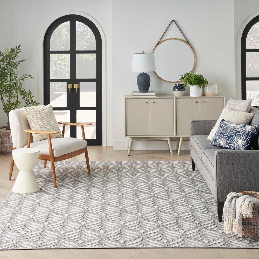 Nourison Aloha 3&#39;6&quot; x 5&#39;6&quot; Grey Indoor/Outdoor Area Rug, , large