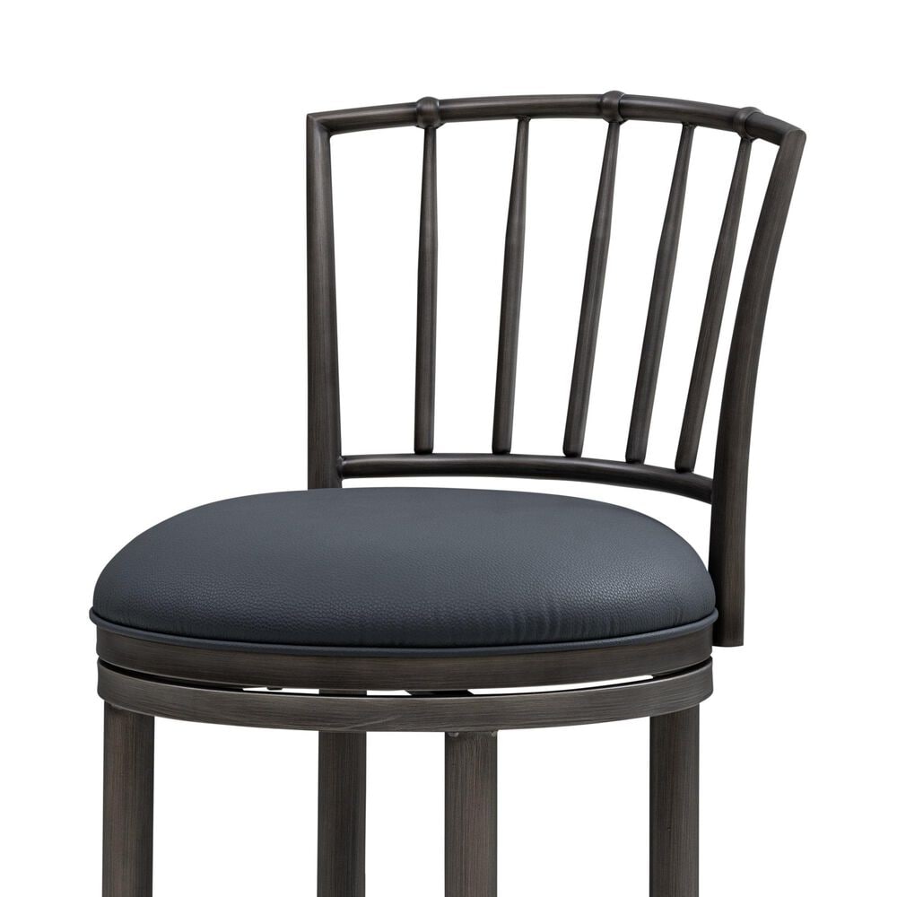 Armen Living Vince Swivel Counter Stool in Night Life Blue, , large