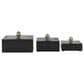 Maple and Jade 3-Piece Decorative Box Set with Knob in Black and Silver, , large