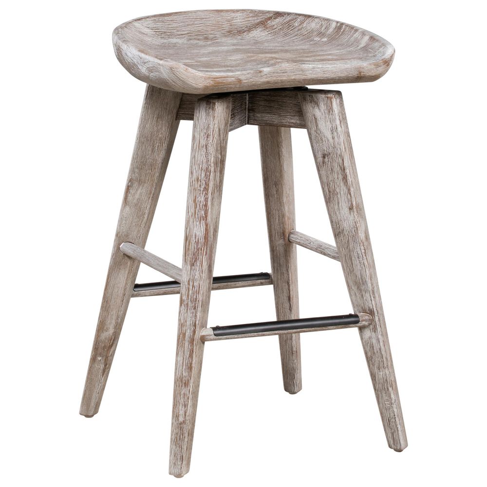 Boraam Industries Bali 24" Swivel Counter Stool in Barnwood Wire-Brush, , large
