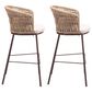 Zuo Modern Freycinet Patio Barstool with Natural Frame in Gray (Set of 2), , large