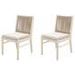 Hearth and Haven Cordoba Outdoor Dining Chair with Yellow Rope in Beige (Set of 2), , large