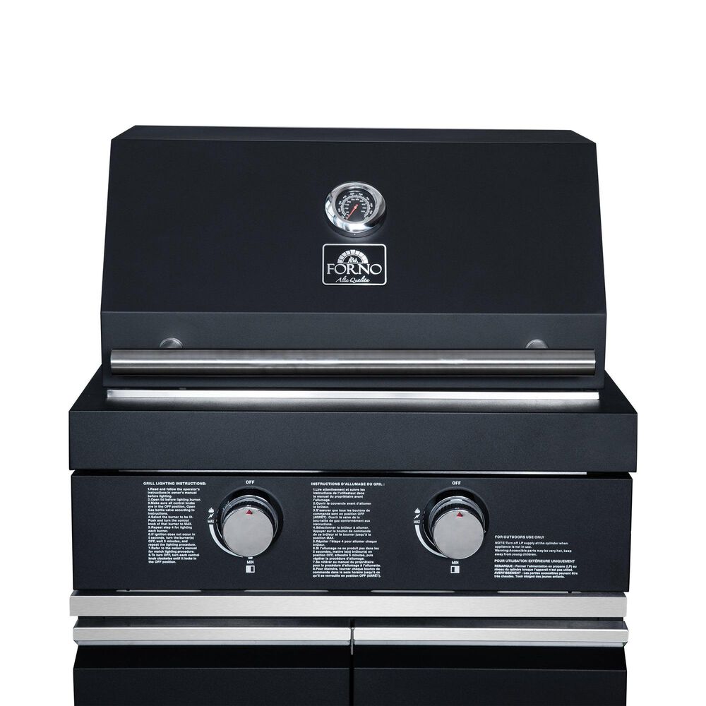Forno All'Aperto 4-Piece Outdoor Kitchen Grill Set with Bar and Beverage Center in Black, , large