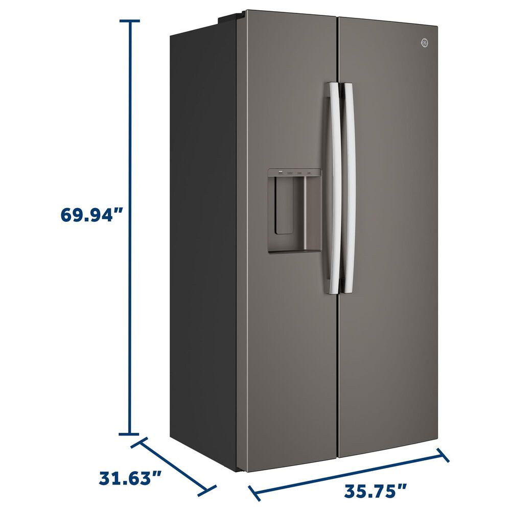 GE Appliances 24 Cu. Ft. Counter-Depth Side-By-Side Refrigerator in Fingerprint Resistant Slate, , large