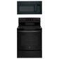 GE Appliances 2-Piece Kitchen Package with 30"" Electric Range and Sensor Microwave Oven in Black, , large