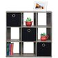 HOMLUX 9-Cube Standing Bookshelf with Bins in Grey, , large