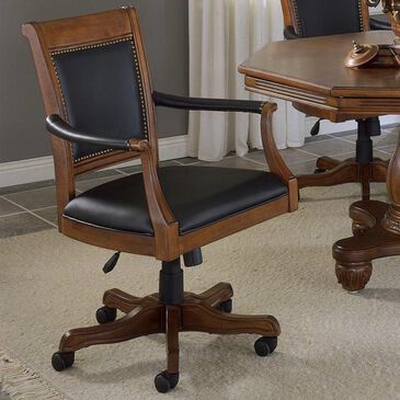 Richlands Furniture Kingston Leather Back Game Chair in Light Cherry, , large