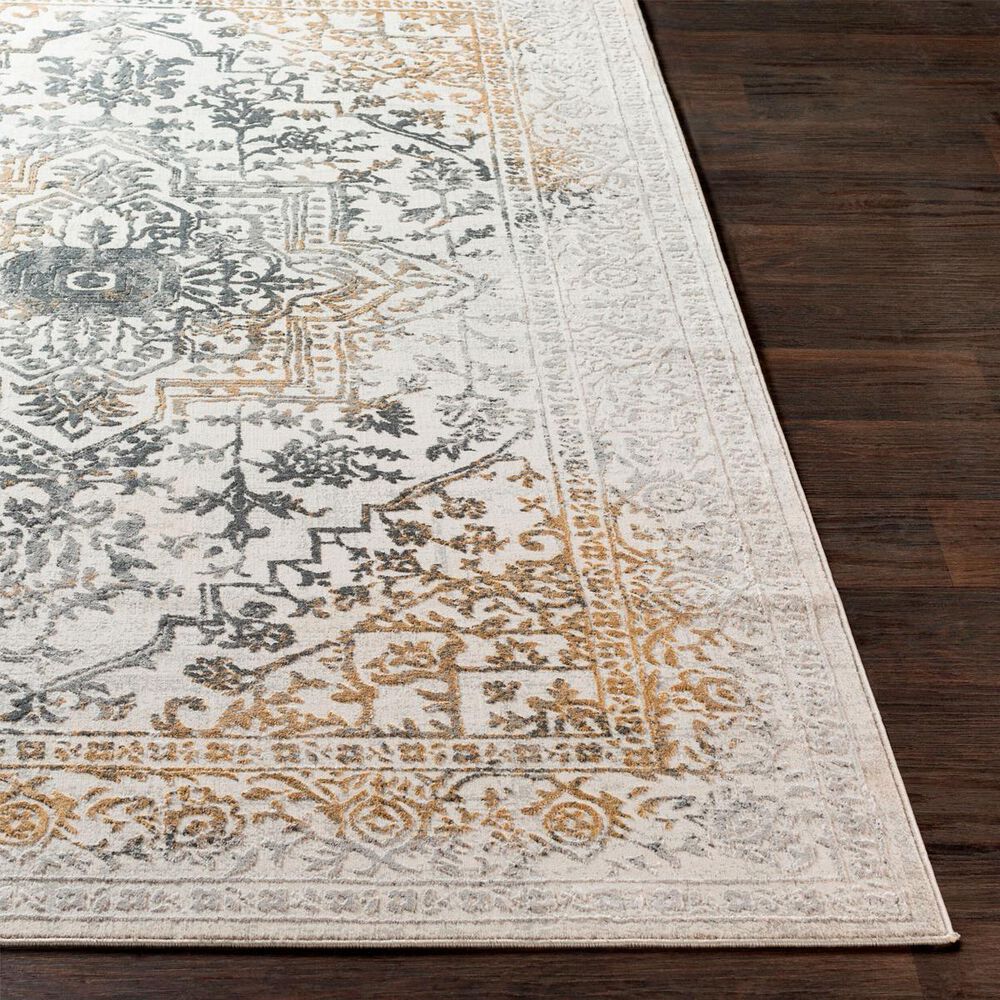Surya Aisha Charcoal, Gray, Mustard and Light Gray 6&#39;7&quot; x 9&#39;6&quot; Area Rug, , large