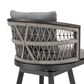 Blue River Zella Patio Swivel Bar Stool with Earl Gray Cushion in Gray, , large