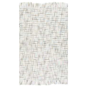 Surya Saugatuck 50" x 70" Throw in Ivory and Blue, , large
