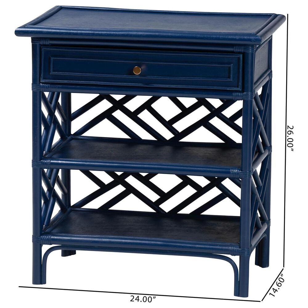 Baxton Studio Tiaret 1-Drawer Nightstand in Blue, , large