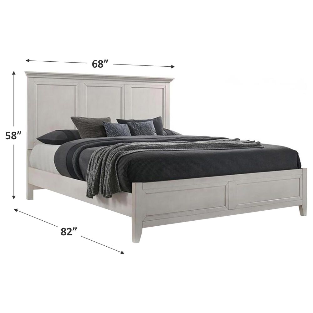 Hawthorne Furniture San Mateo Queen Panel Bed in Rustic White, , large
