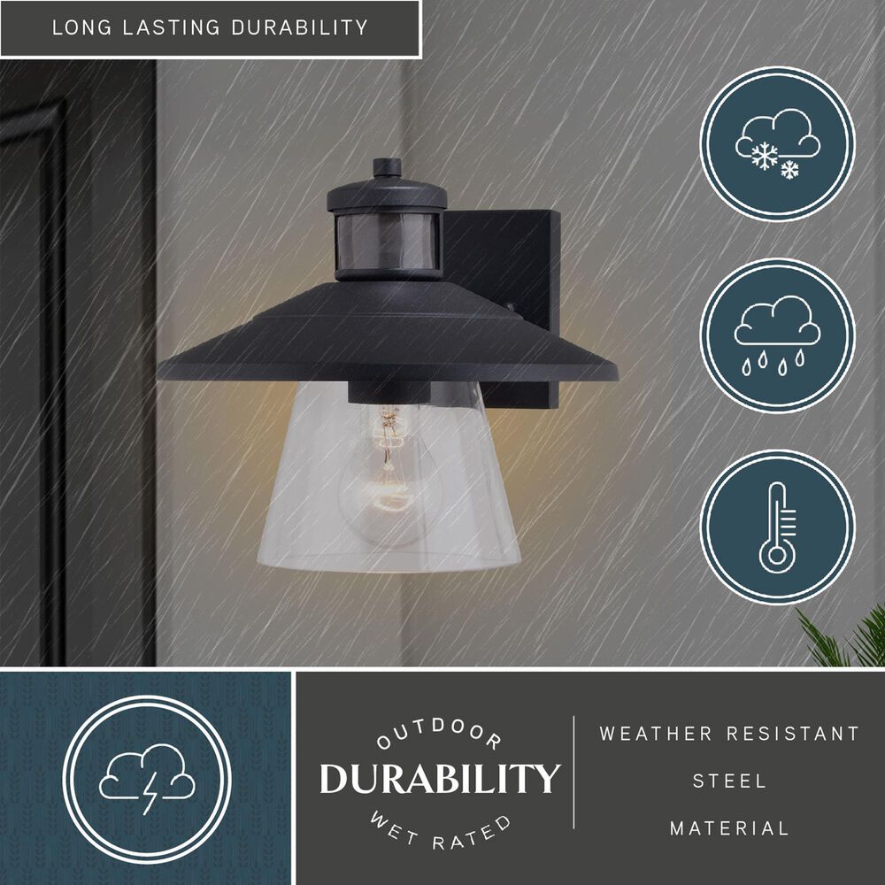 Vaxcel Westport 1-Light Outdoor Motion Sensor Wall Sconce in Textured Black, , large