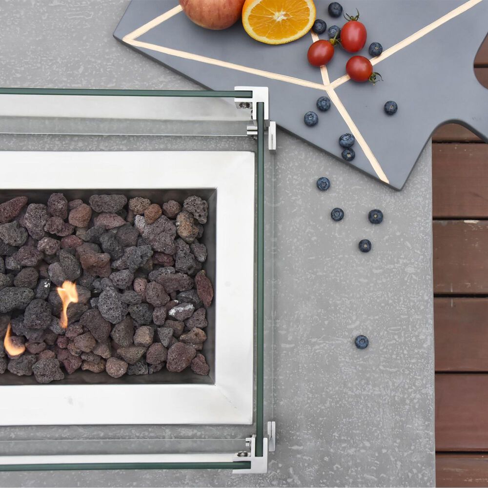Elementi Fire Hampton Rectangle Natural Gas Fire Table in Gray, , large
