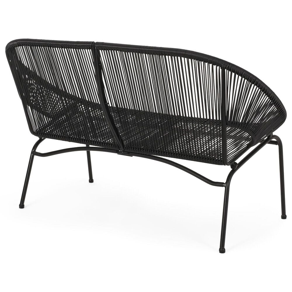 Hearth and Haven Condessa Outdoor Loveseat in Black, , large