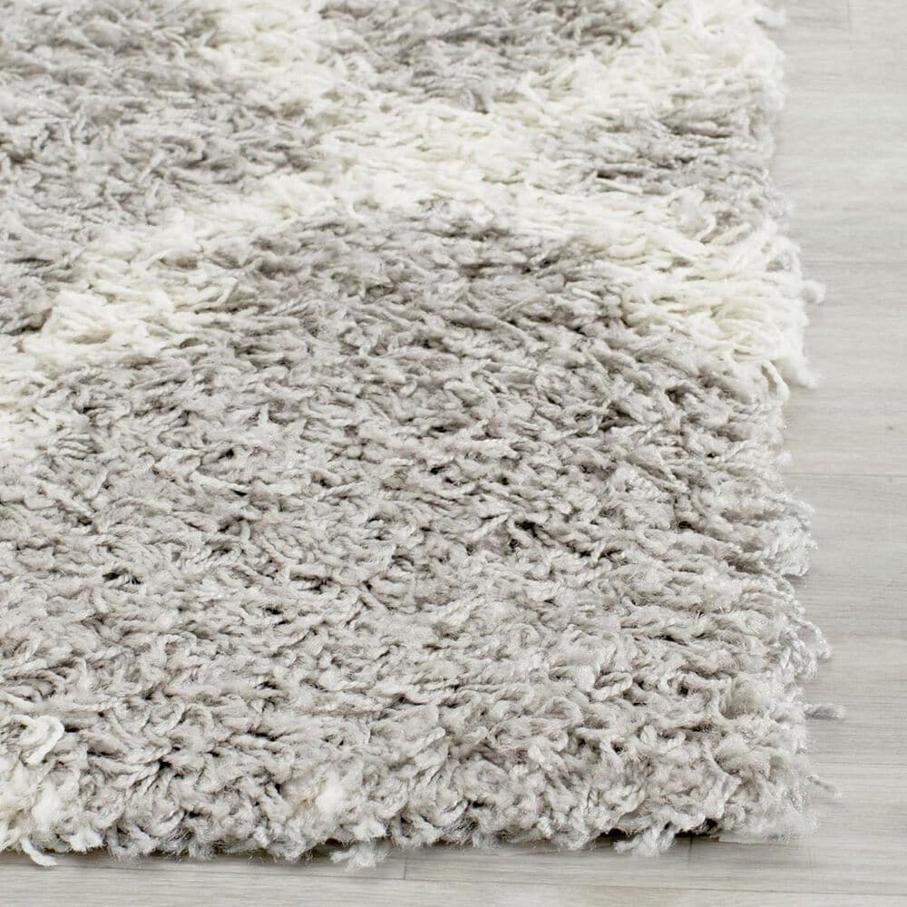 Safavieh Dallas Shag SGD257G-28 2&#39;3&quot; x 8&#39; Grey/Ivory Runner, , large