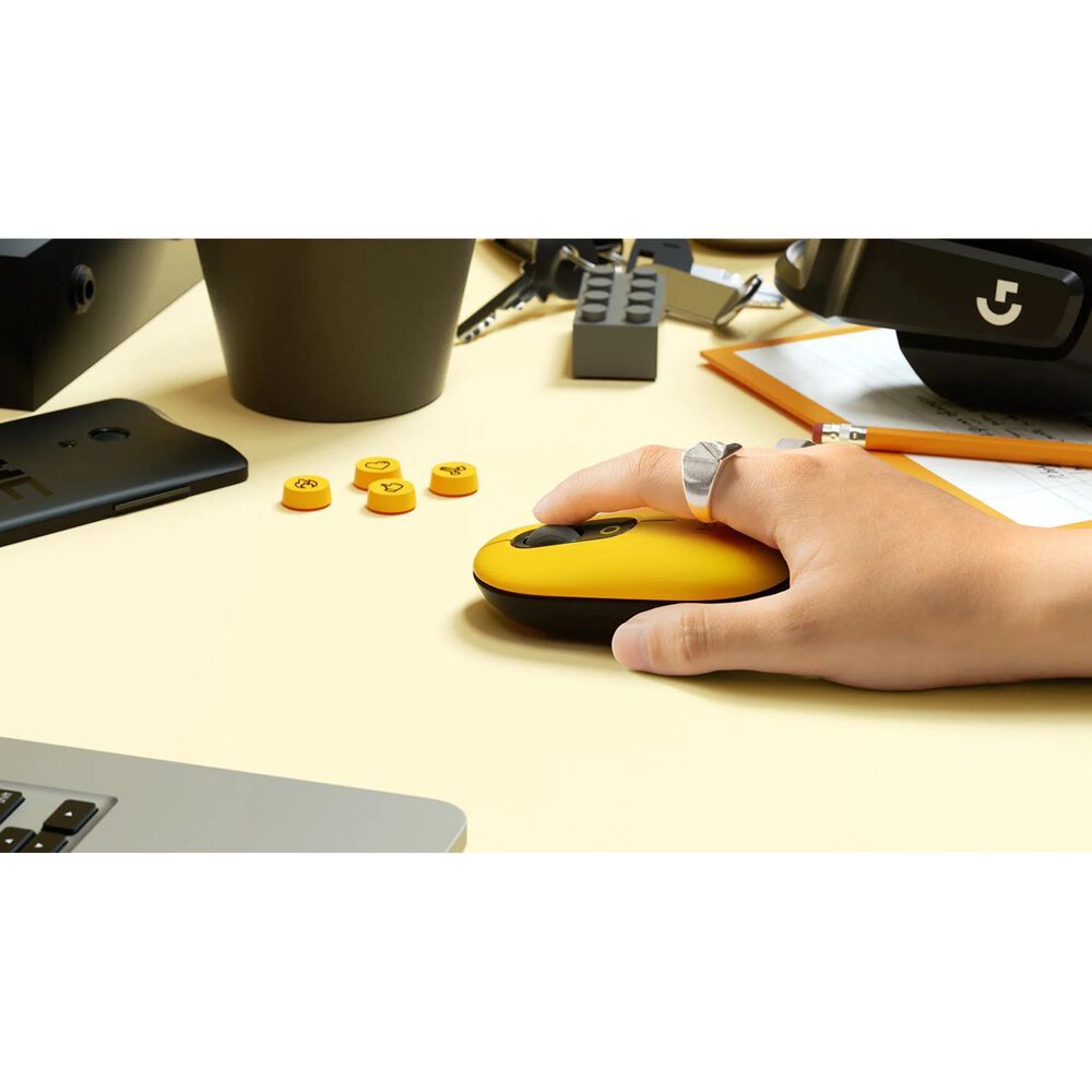 Logitech Pop Mouse with Emoji in Yellow and Black, , large