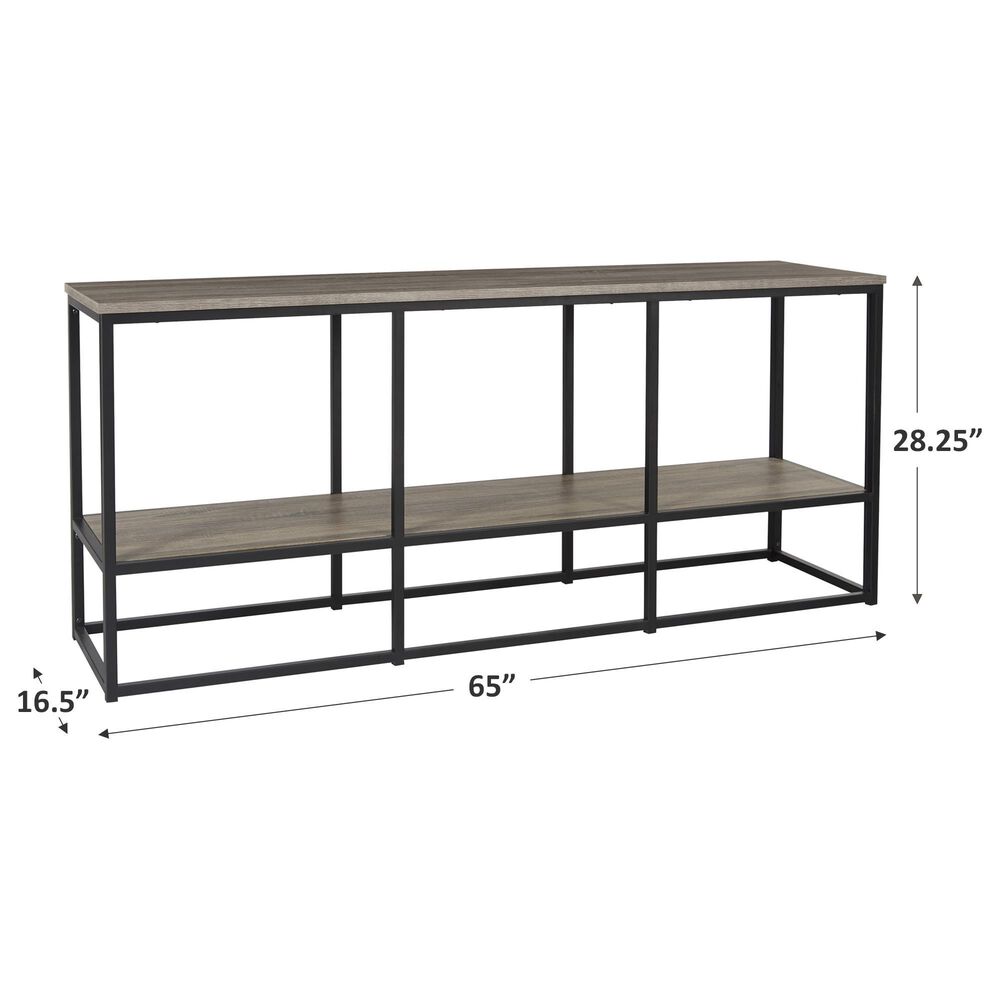 Ashley Wadeworth 65&quot; TV Stand in Weathered Wood and Black, , large
