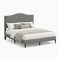 Glideaway Leighford Queen Upholstered Platform Panel Bed in Stone Mist, , large