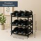 HOMLUX 3-Tier 12-Bottle Metal Countertop Wine Rack in Black, , large