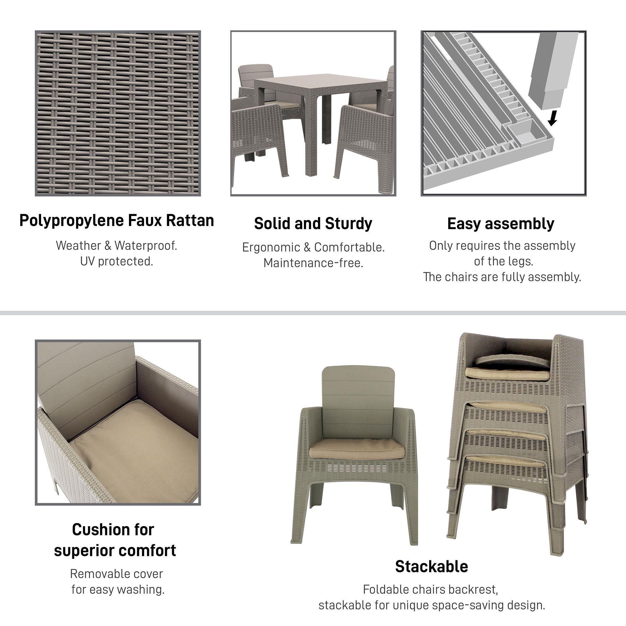 Rattan garden furniture lounge lucca 2025 grey