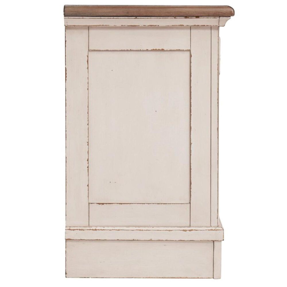 Ashley Realyn 3 Drawer Nightstand in Chipped White and Brown, , large