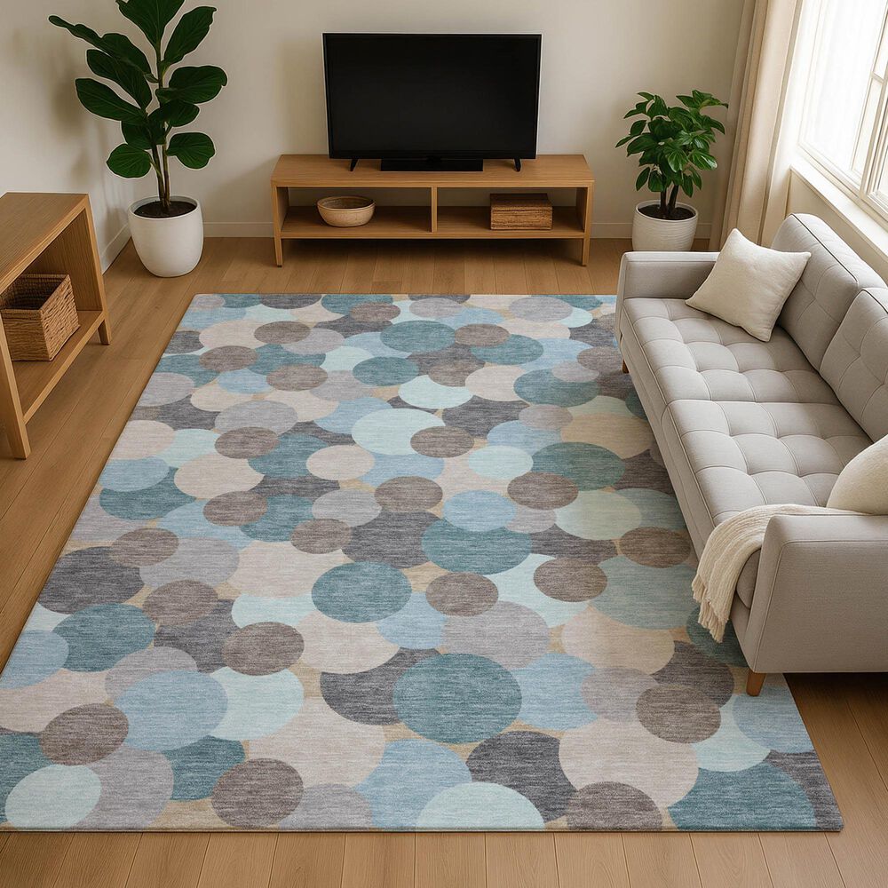 Dalyn Rug Company Kenner Turquoise 10' x 14' Indoor/Outdoor Area Rug, , large