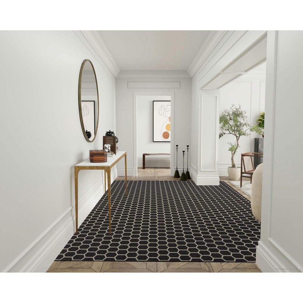 Nourison Twist Reversible 9&#39; x 12&#39; Black Indoor/Outdoor Area Rug, , large